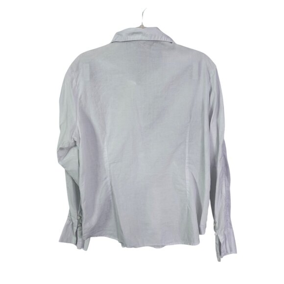 Claudia Richard white button down shirt size L coquette cottage fairy renaissanc - Picture 2 of 6